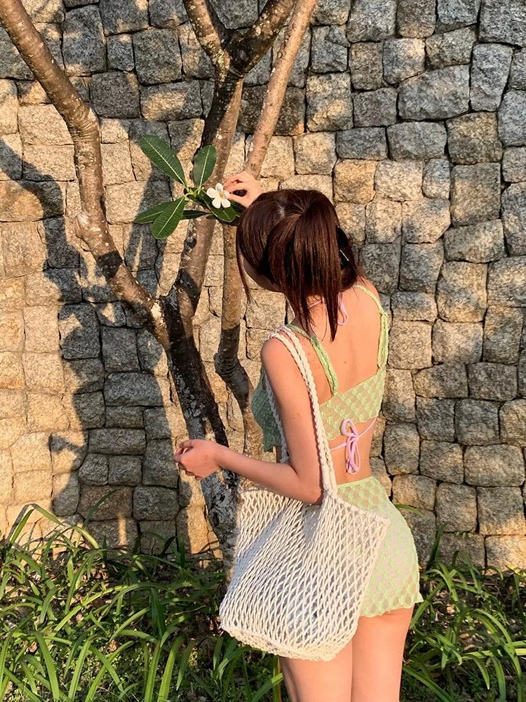 Roka Art New Bikini American Sexy Pure Desire Style Lace Slim Looking Belly Covering Sexy Vacation Beach Swimsuit Women