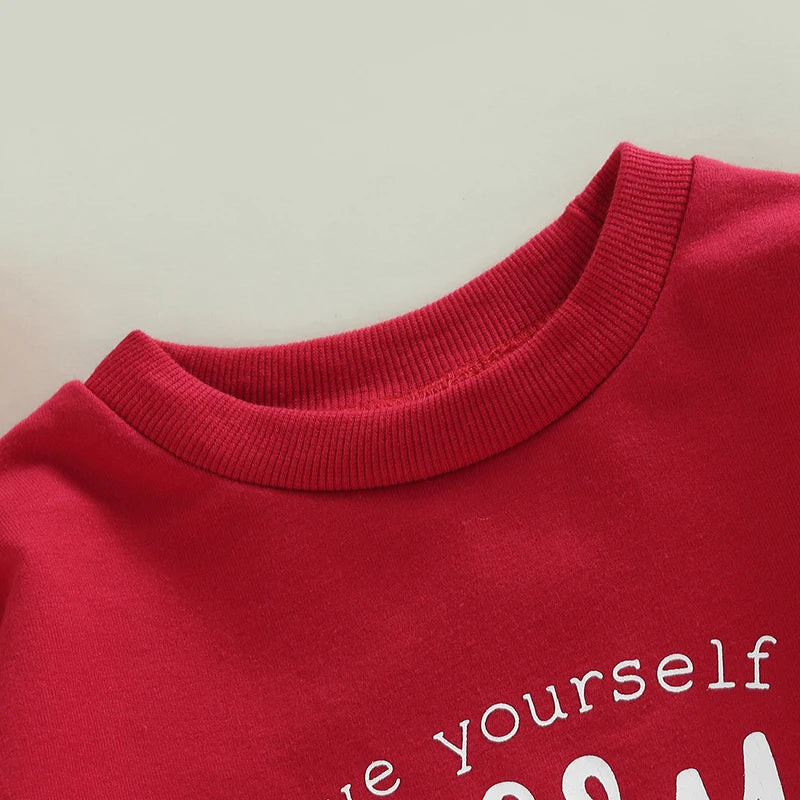 Infant Baby Christmas Romper Funny Letter Print Long Sleeve Swearshirt Bodsuits Snap Jumpsuit Boys Girls Xmas Outfits