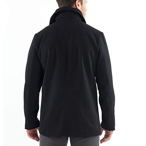 Alpine Swiss Mason Mens Wool Blend Classic Pea Coat Black Large