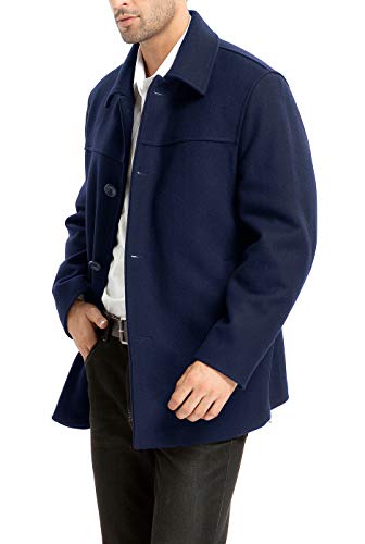 BGSD Men Matthew Wool Blend Car Coat Navy X-Large