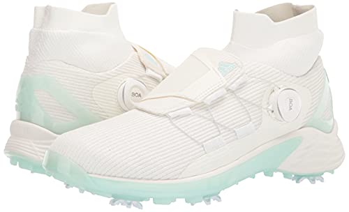 adidas Women's ZG21 Motion Primegreen BOA Mid Cut Golf Shoes, Non-Dyed/Halo Mint/Non-Dyed, 10