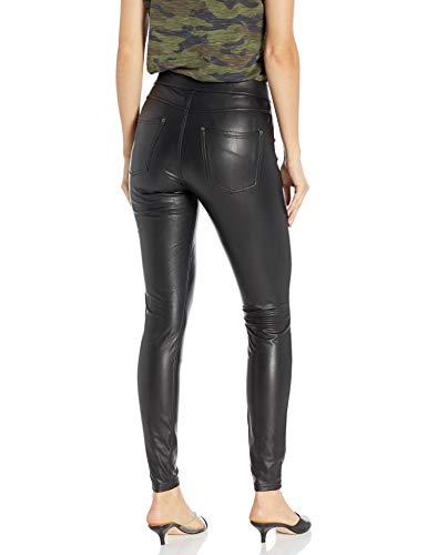HUE Women's Leatherette Leggings, Black, Medium