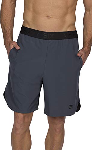 Dry FIT Gym Shorts for Men - Mens Workout Running Shorts - Moisture Wicking with Pockets and Side Hem Storm Grey
