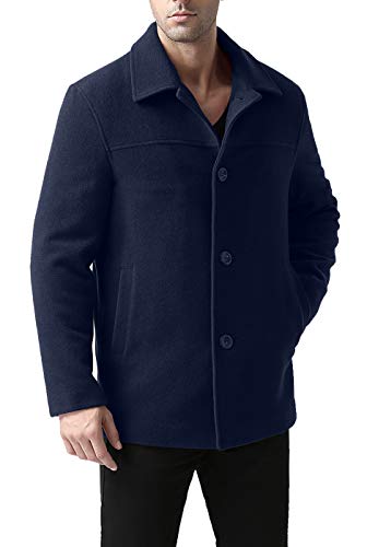 BGSD Men Matthew Wool Blend Car Coat Navy X-Large