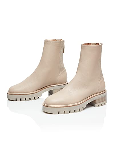Aquazzura, Saint Honore Combat Bootie, 5.5, Soft Beige