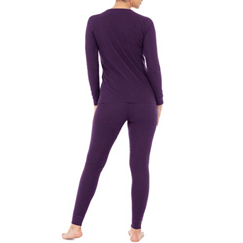 Fruit of the Loom Women's Micro Waffle Premium Thermal Set, Violet, X-Large