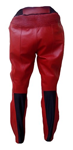 Classyak Men's DP Real Leather Motorbike Pant Split Red Large