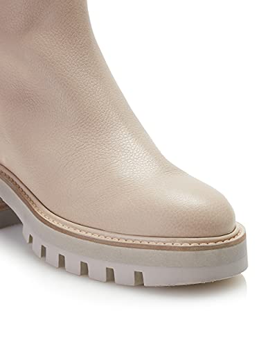 Aquazzura, Saint Honore Combat Bootie, 5.5, Soft Beige