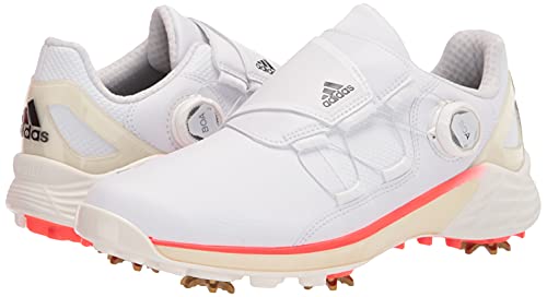 adidas Women's ZG21 Recycled Polyester BOA Golf Shoes, Footwear White/Core Black/Solar Red, 8