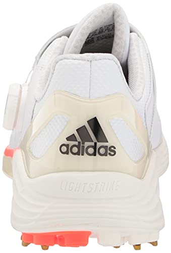 adidas Women's ZG21 Recycled Polyester BOA Golf Shoes, Footwear White/Core Black/Solar Red, 8