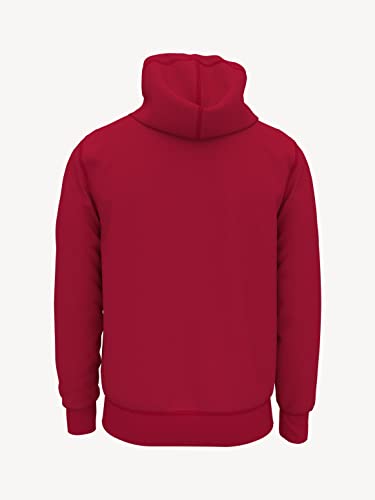 Tommy Hilfiger Men's Stacked Logo Popover Hoodie, Apple Red, LG