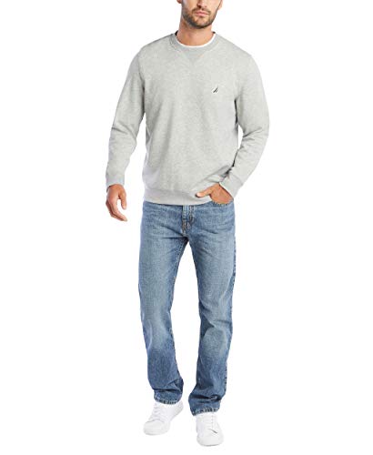 Nautica Men's Basic Crew Neck Fleece Sweatshirt, Grey Heather, X-Large