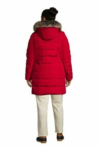 Lands' End Womens Down Winter Coat Rich Red Plus 2x