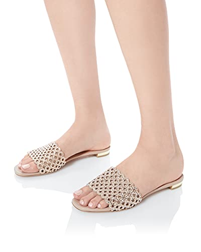 Aquazzura, Crystal Candy Slide, 9, New Nude