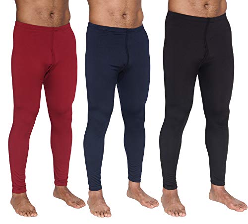 3-Pack: Men's Thermal Underwear Pants Set Warm Long Johns Compression Underpants Leggings Training Tights Active Clothing - Set 4, Large