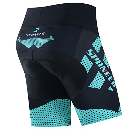 Bicycle Shorts Men Padded Cycle Biker Tights Indoor Bike Outdoor Riding Half Pants US XXXL Sponeed Green