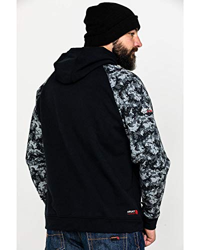 ARIAT FR DuraStretch Patriot Hoodie, Black Digi Camo, XL