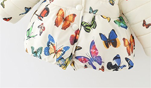Baby Girls Winter Autumn Warm Butterfly Jacket Coat (2T, Beige)