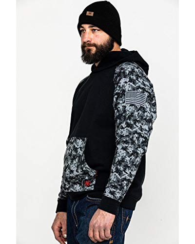 ARIAT FR DuraStretch Patriot Hoodie, Black Digi Camo, XL
