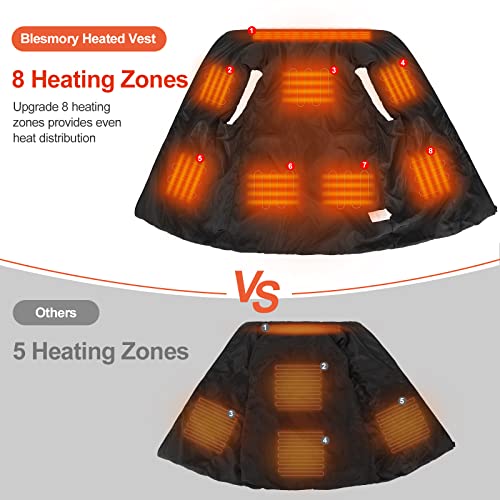 Heated Vest for Men, 8 ZONE Warming Heated Vest for Men With Battery Pack Included, Lightweight Electric Heating Vest Rechargeable, Men's Heated Vest for Hunting/Fishing/Hiking/Skiing (Large)