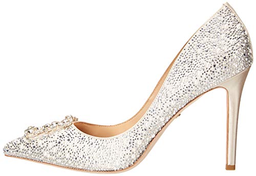 Badgley Mischka womens Cher Ii Pump, Ivory Satin, 5 US