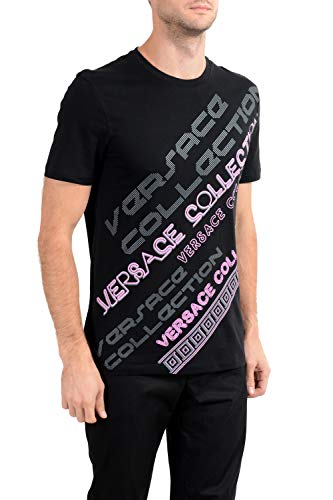 Versace Collection Men's Black Graphic Crewneck T-Shirt Sz US M IT 50