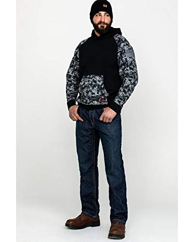 ARIAT FR DuraStretch Patriot Hoodie, Black Digi Camo, XL