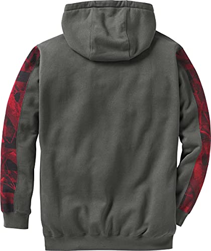 Legendary Whitetails Men's Camo Plaid Outfitter Hoodie, Charcoal, Large