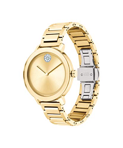 Movado Women's Bold Evolution Swiss Quartz Watch with Stainless Steel Strap, Yellow Gold, 15 (Model: 3600649)
