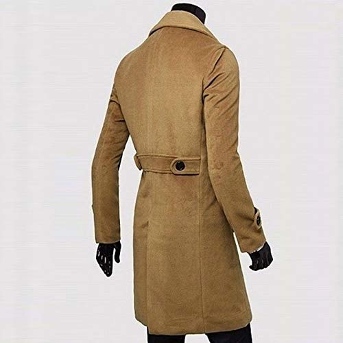 Black Trench Coat Men Winter Slim Stylish Trench Coat Double Breasted Long Jacket Coats