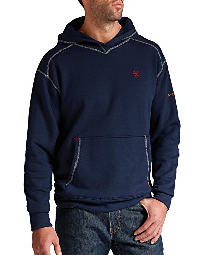 Ariat Men's Flame Resistant Polartec HoodieShirt, Navy, Medium