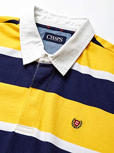 Chaps Men's Heritage Collection Rugby Shirt, Coast Guard Yellow Multi, M