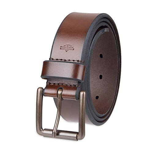 Dockers Men's Casual Leather Belt - 100% Soft Top Grain Genuine Leather Strap with Classic Prong Buckle, Brown,42