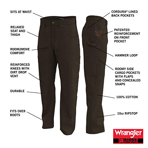 Wrangler Riggs Workwear Men's Ranger Pant,Bark,36x30