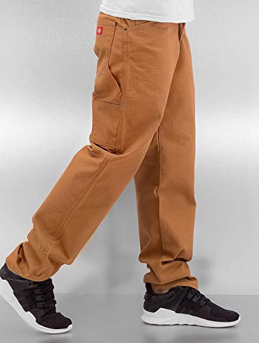 Dickies Men's Relaxed Fit Sanded Duck Carpenter Jean, Brown Duck, 32x32