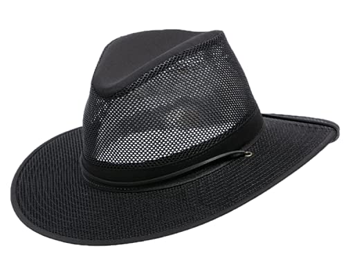 Perforated Breezer Cotton Mesh Sun Hat Black