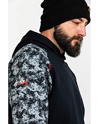 ARIAT FR DuraStretch Patriot Hoodie, Black Digi Camo, XL