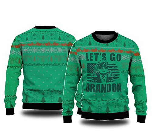 Azalea Let's Go Brandon Ugly Christmas Sweater,Ugly Christmas Sweater, Christmas Sweatshirt Funny, Ugly Christmas (Sweater) Navy
