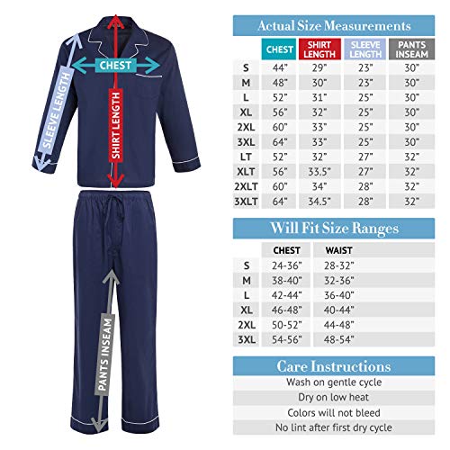 Alexander Del Rossa Men’s Pajama Set, Long Button Down Pajamas, Lightweight Cotton PJ Set, Gray Houndstooth Check with Gray Piping, Small