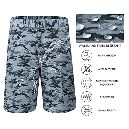 BASSDASH FP01M 10.5” Mens Fishing Cargo Shorts Quick Dry UPF 50+ Water Resistant