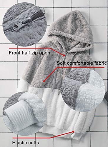 Chase Secret Womens Winter Plaid Fleece Long Sleeve Full Zipper Open Front Pocketed Sherpa Teddy Jacket Sweater Coats Bomber Jackets for Women Outerwear Army Green XX-Large