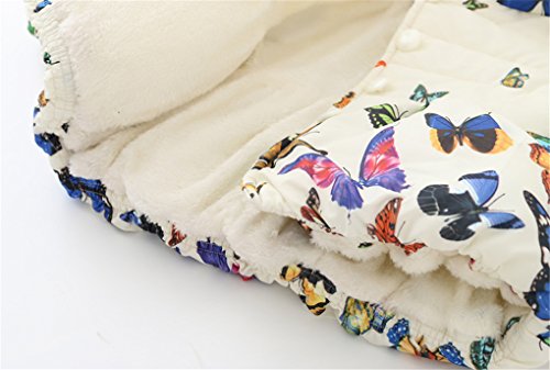 Baby Girls Winter Autumn Warm Butterfly Jacket Coat (2T, Beige)