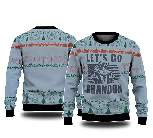 Azalea Let's Go Brandon Ugly Christmas Sweater,Ugly Christmas Sweater, Christmas Sweatshirt Funny, Ugly Christmas (Sweater) Navy