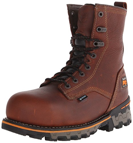 Timberland PRO Men's 8 Inch Boondock Composite Toe Waterproof Industrial Work Boot,Brown Oiled Distressed Leather,10.5 M US