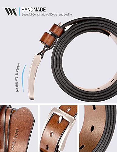 WOLFANT Full Grain Leather Belt for Men,100% Italian Real Solid Leather Casual Jeans belt