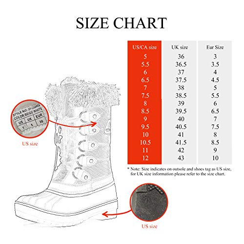 DREAM PAIRS Women's DP-Canada Black Faux Fur Lined Mid Calf Winter Snow Boots Size 6 M US