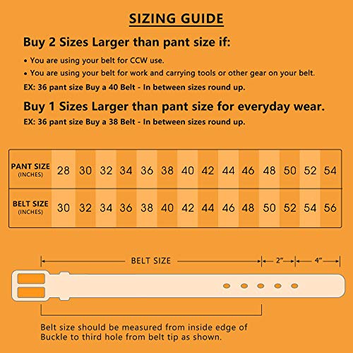 Buffway Belts for Men with Real Solid Leather and Buckle Durable Heavy Duty 1.5" Men's Dress and Casual Belt- 36” Black