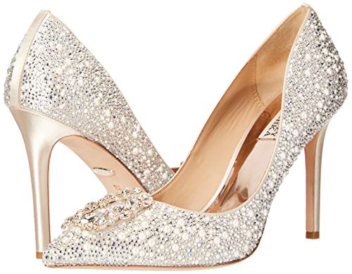 Badgley Mischka womens Cher Ii Pump, Ivory Satin, 5 US