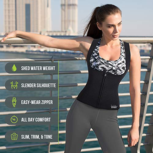 Nicole Miller Neoprene Sauna Vest Women Weight Loss Sweat Band Waist Trainer for Women Corset Sweat Shaper Suit Tanks - XL