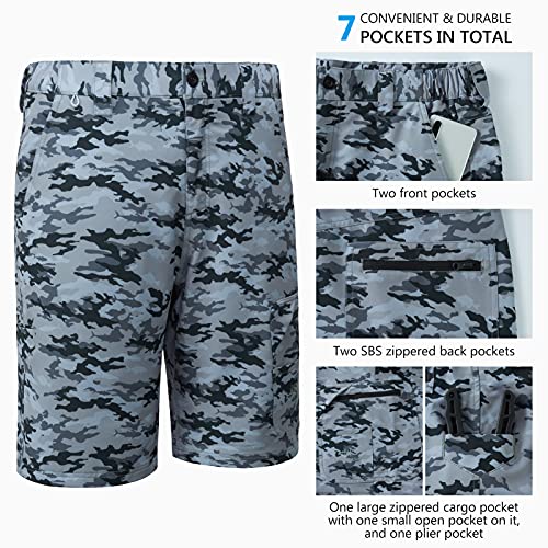 BASSDASH FP01M 10.5” Mens Fishing Cargo Shorts Quick Dry UPF 50+ Water Resistant